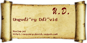 Ungváry Dávid névjegykártya