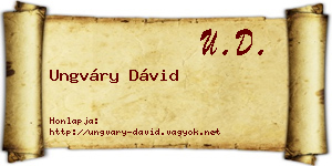 Ungváry Dávid névjegykártya